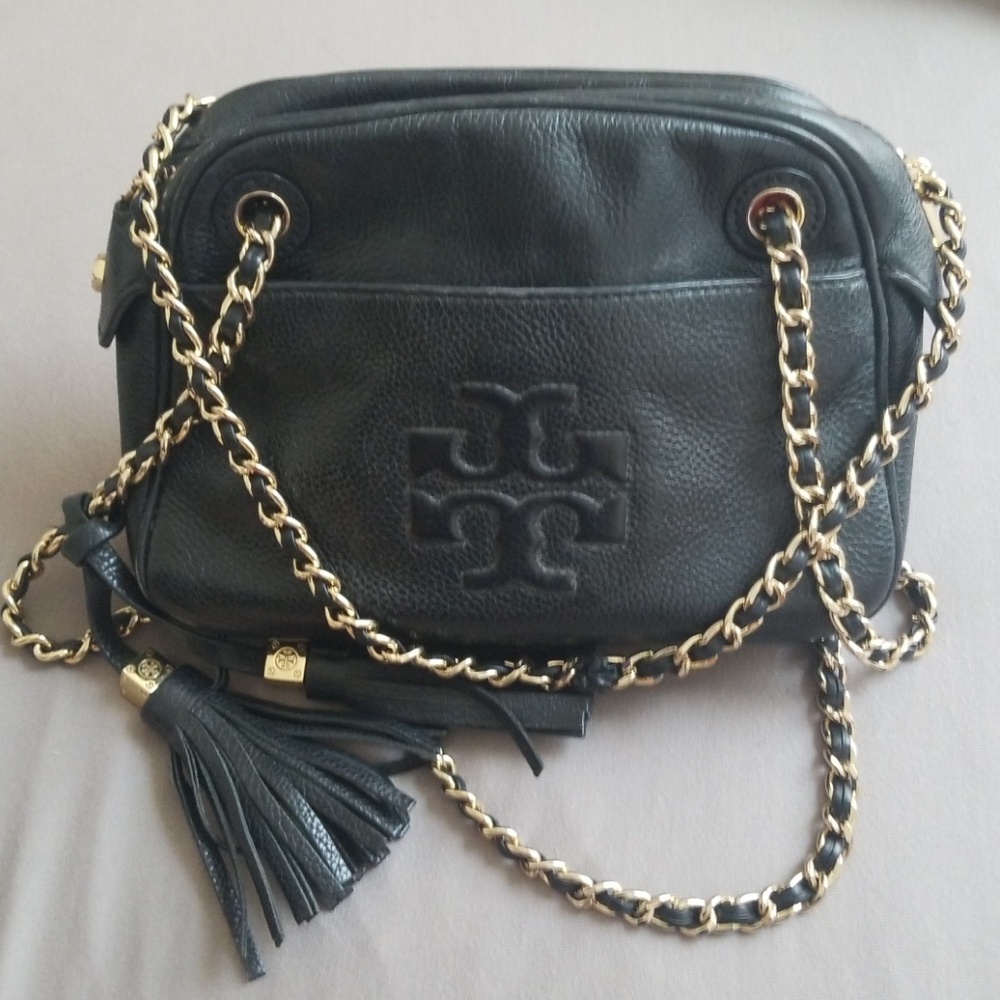 Tory Burch Black Leather Shoulder Bag